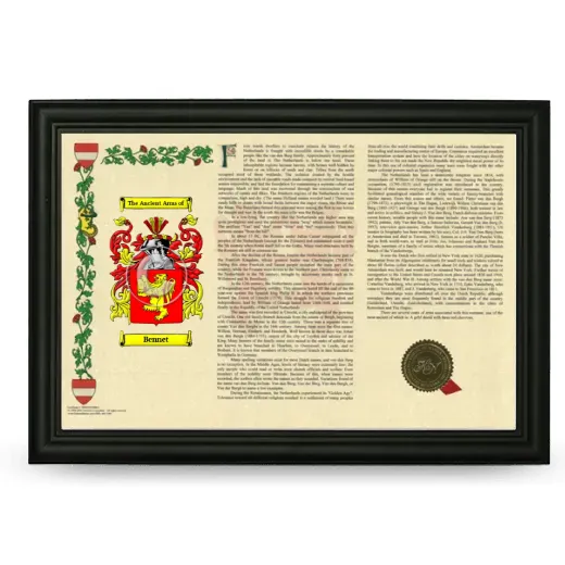 Bennet Armorial Landscape Framed - Black