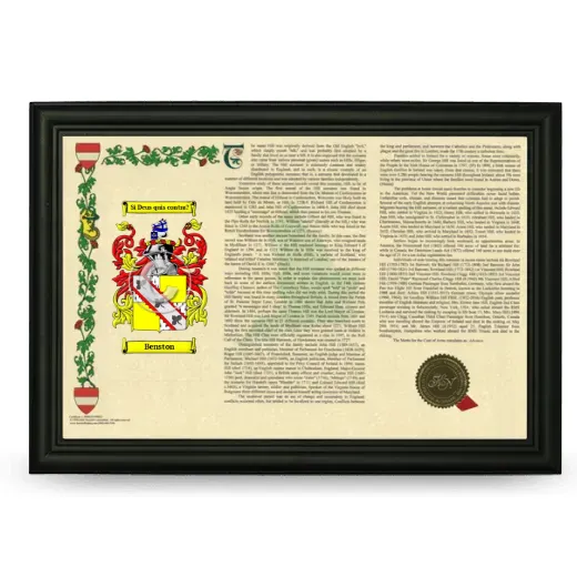 Benston Armorial Landscape Framed - Black
