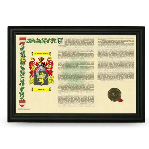 Benzie Armorial Landscape Framed - Black