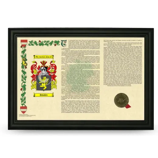 Benzies Armorial Landscape Framed - Black