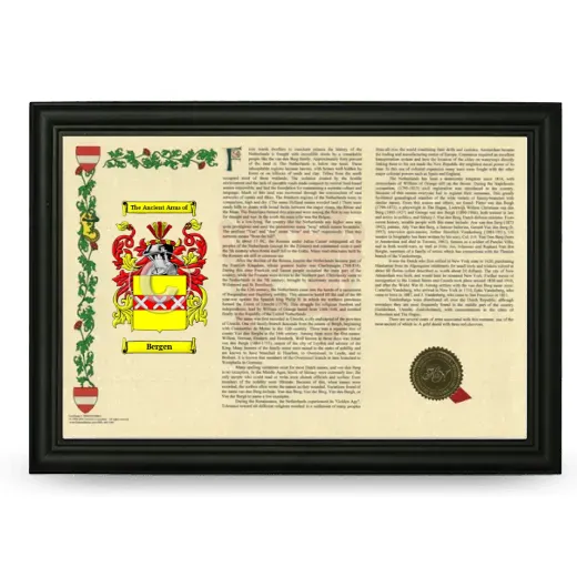 Bergen Armorial Landscape Framed - Black
