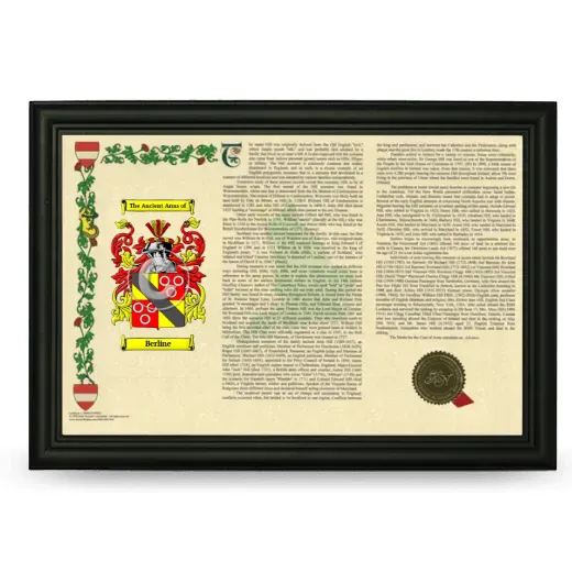 Berline Armorial Landscape Framed - Black