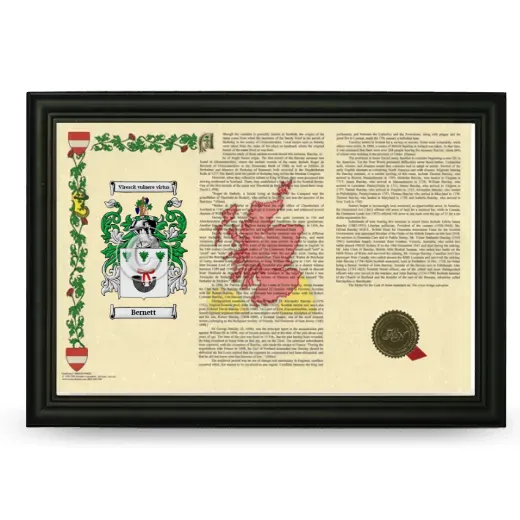 Bernett Armorial Landscape Framed - Black