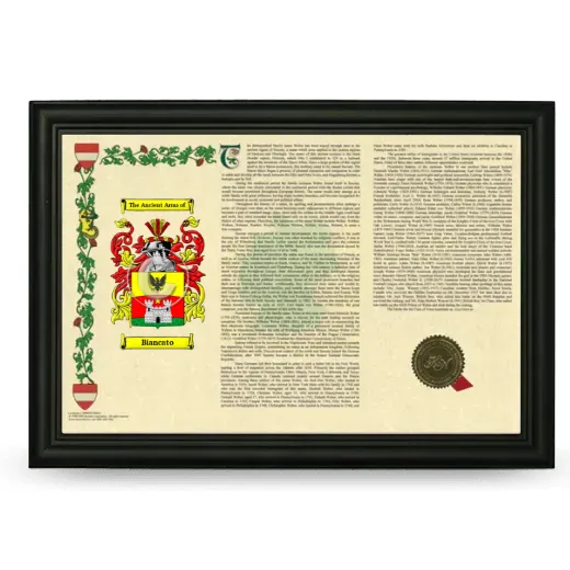 Biancato Armorial Landscape Framed - Black