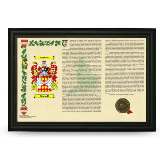 Biddwell Armorial Landscape Framed - Black