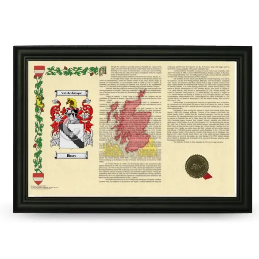 Binay Armorial Landscape Framed - Black