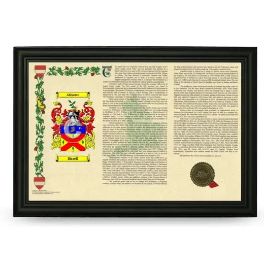 Birrell Armorial Landscape Framed - Black