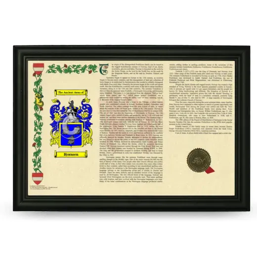Bjornsen Armorial Landscape Framed - Black