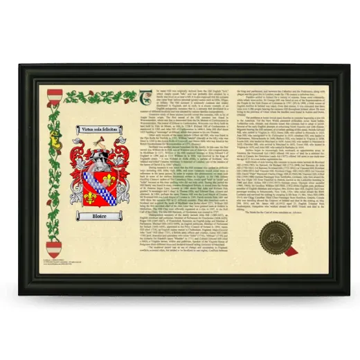 Bloice Armorial Landscape Framed - Black