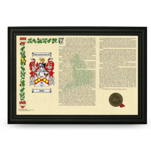 Boaz Armorial Landscape Framed - Black