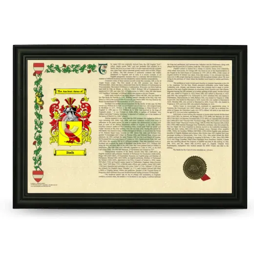 Bods Armorial Landscape Framed - Black
