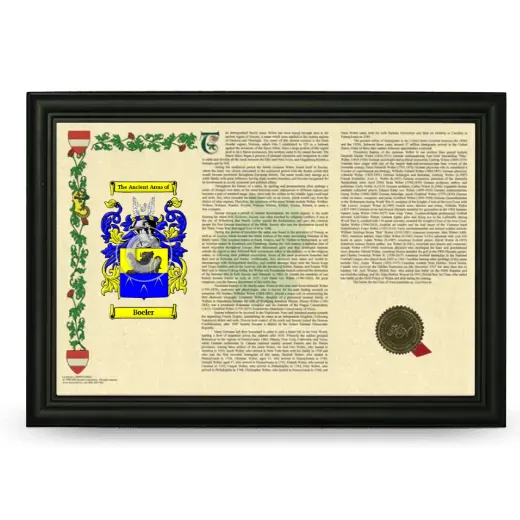 Boeler Armorial Landscape Framed - Black