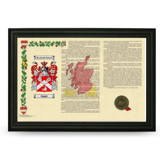 Boggie Armorial Landscape Framed - Black