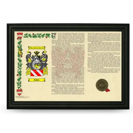 Bohrer Armorial Landscape Framed - Black