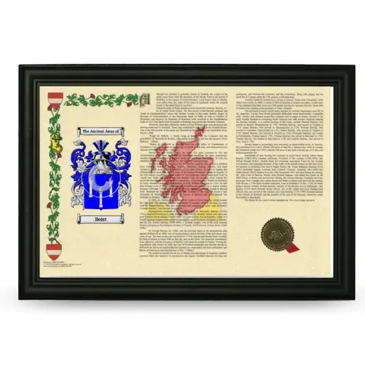 Boist Armorial Landscape Framed - Black