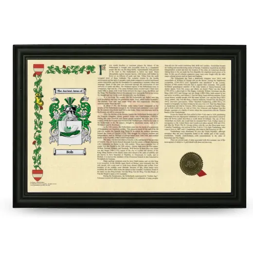 Bols Armorial Landscape Framed - Black