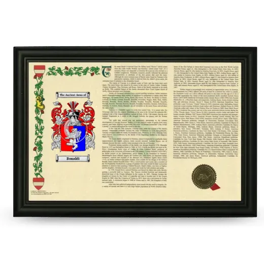 Bonaldi Armorial Landscape Framed - Black