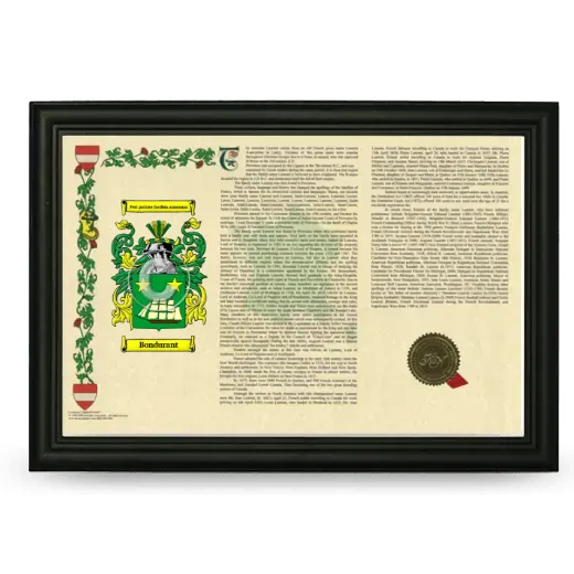 Bondurant Armorial Landscape Framed - Black