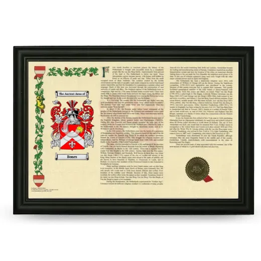 Bones Armorial Landscape Framed - Black