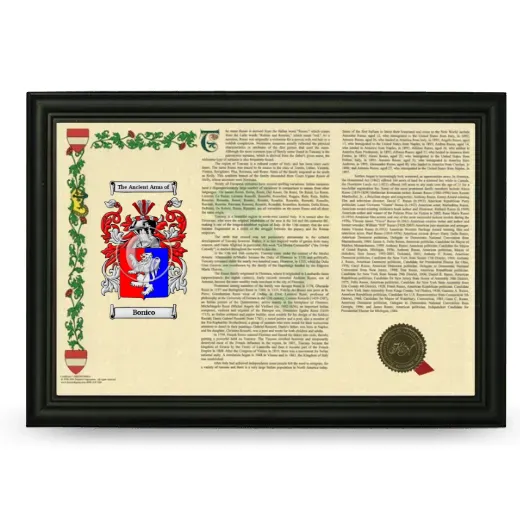 Bonico Armorial Landscape Framed - Black