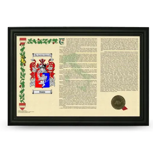 Bonin Armorial Landscape Framed - Black