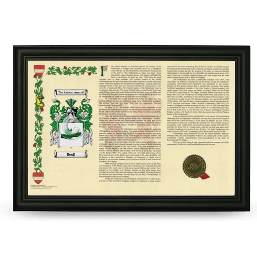 Booll Armorial Landscape Framed - Black