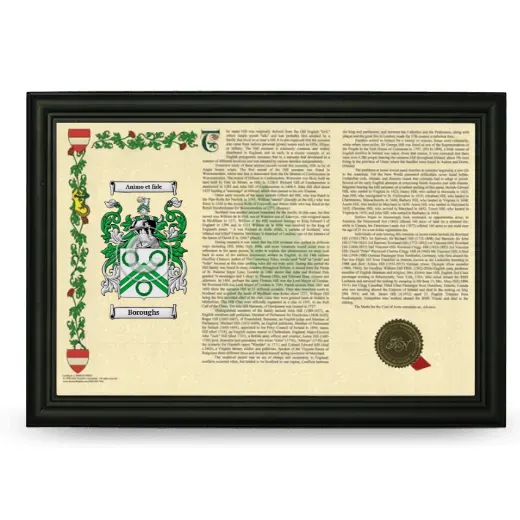 Boroughs Armorial Landscape Framed - Black