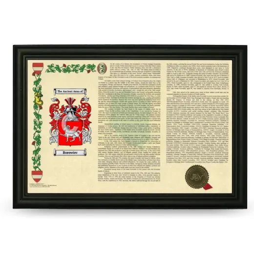 Borowiec Armorial Landscape Framed - Black