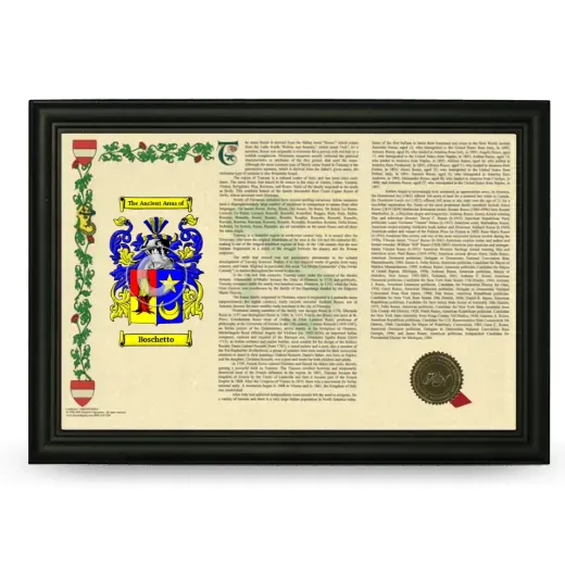Boschetto Armorial Landscape Framed - Black