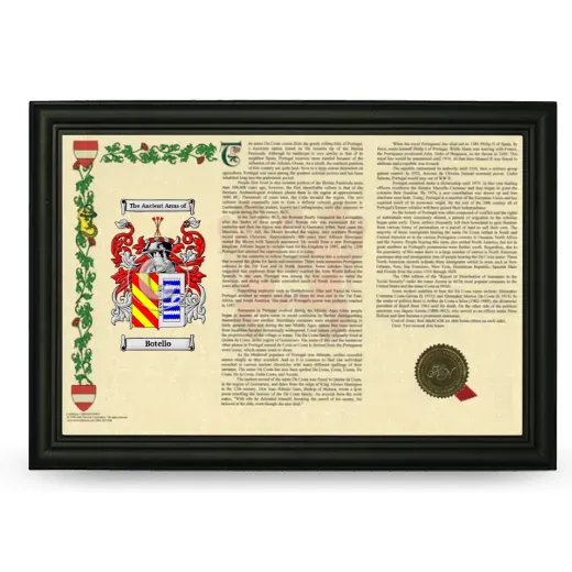 Botello Armorial Landscape Framed - Black