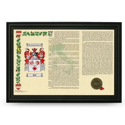 Boti Armorial Landscape Framed - Black