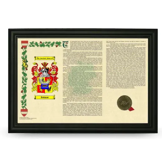 Botmar Armorial Landscape Framed - Black