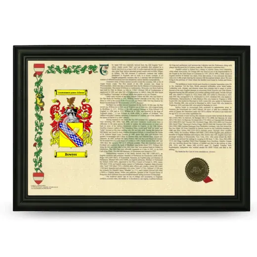 Bowyer Armorial Landscape Framed - Black