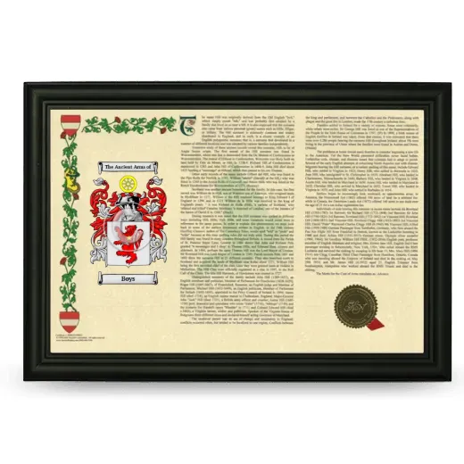 Boys Armorial Landscape Framed - Black