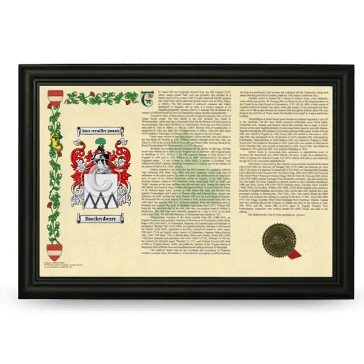 Brackenberry Armorial Landscape Framed - Black