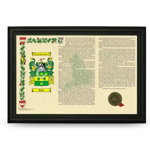 Bracy Armorial Landscape Framed - Black