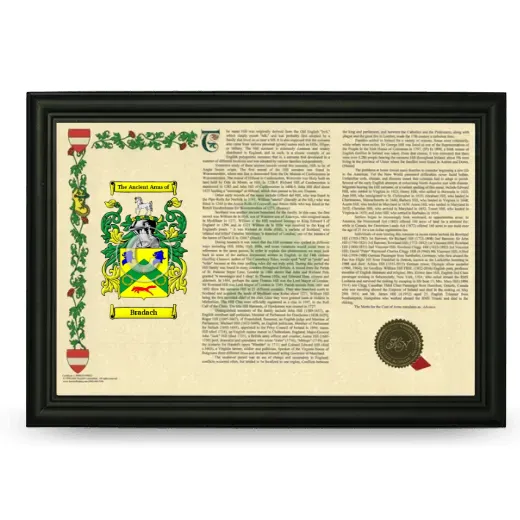 Bradach Armorial Landscape Framed - Black