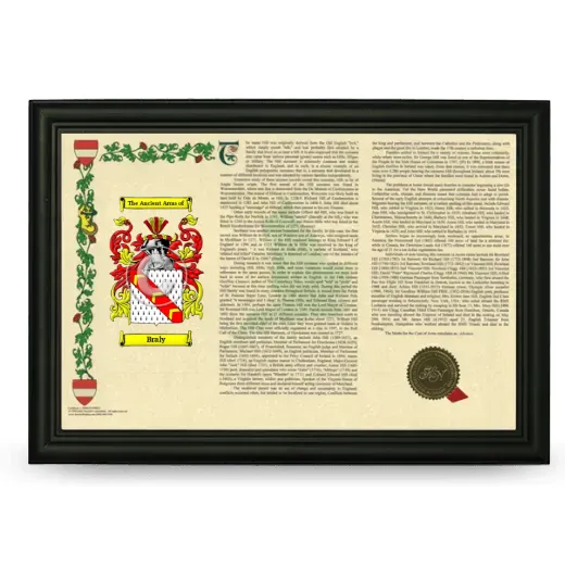 Braly Armorial Landscape Framed - Black