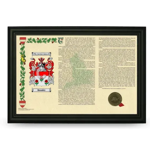 Bramley Armorial Landscape Framed - Black