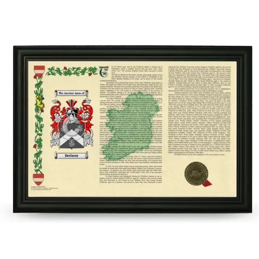 Breheny Armorial Landscape Framed - Black