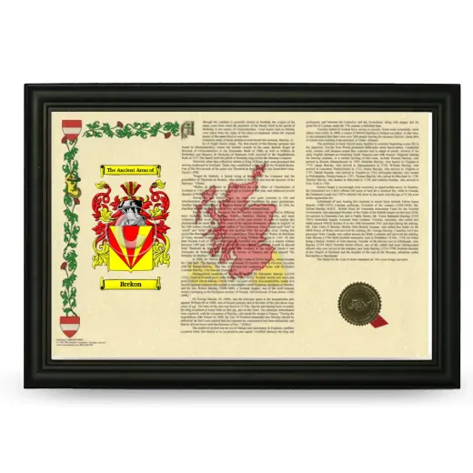 Brekon Armorial Landscape Framed - Black