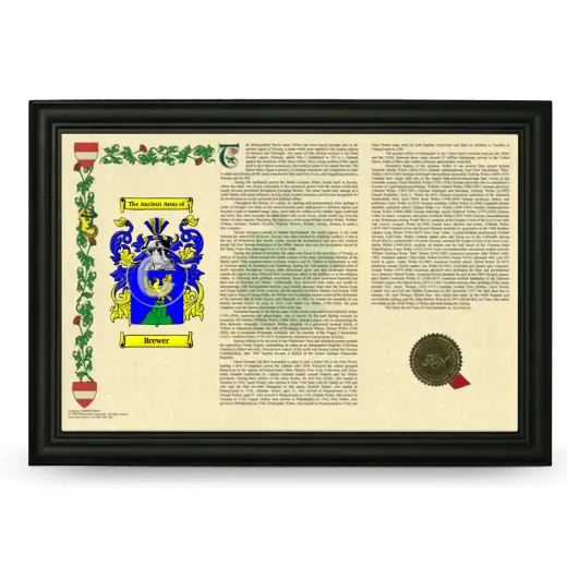 Brewer Armorial Landscape Framed - Black