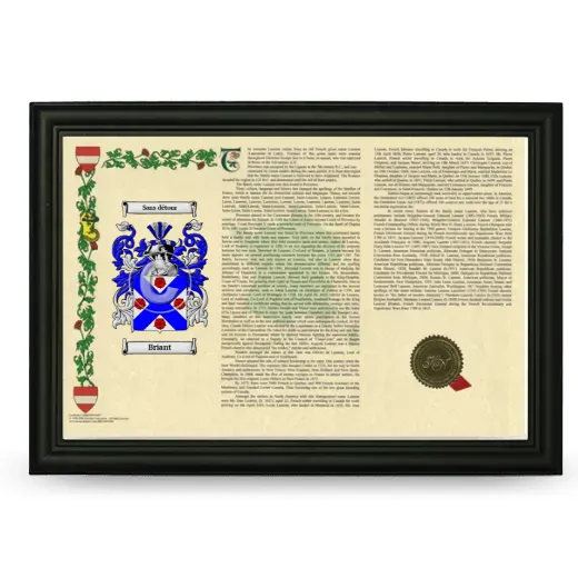 Briant Armorial Landscape Framed - Black