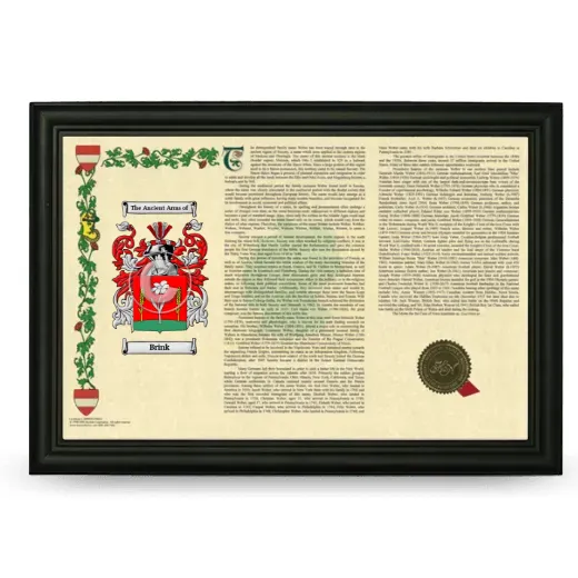 Brink Armorial Landscape Framed - Black