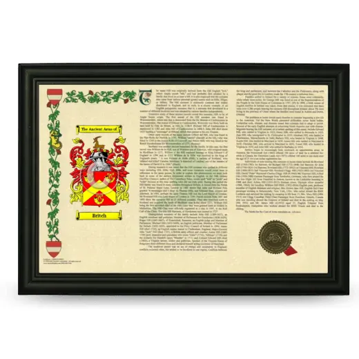 Britch Armorial Landscape Framed - Black