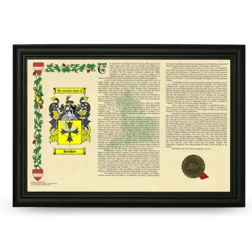 Brocket Armorial Landscape Framed - Black
