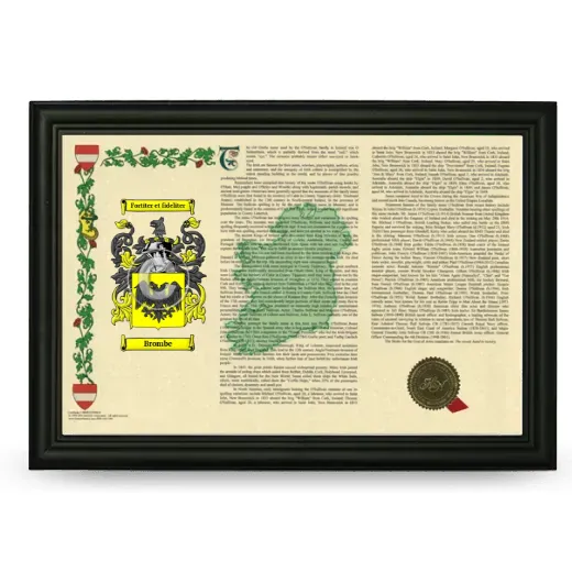 Brombe Armorial Landscape Framed - Black