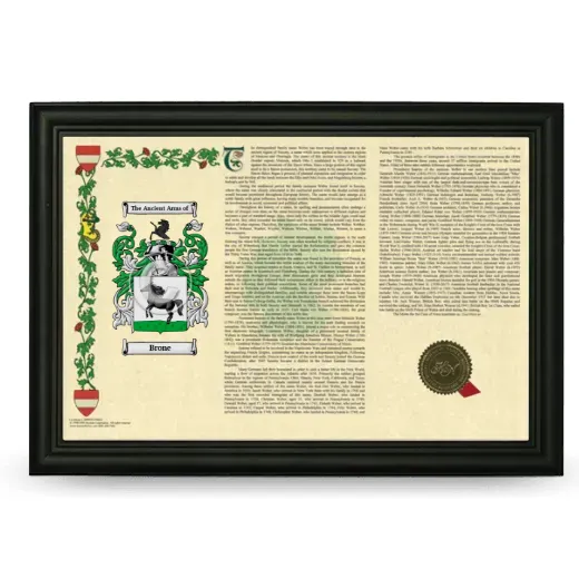 Brone Armorial Landscape Framed - Black