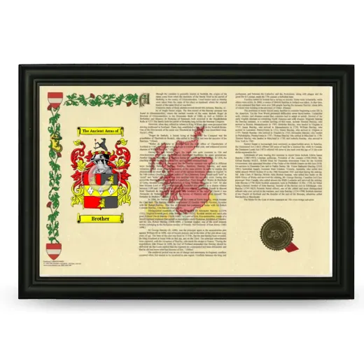 Brother Armorial Landscape Framed - Black