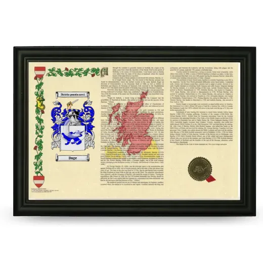 Buge Armorial Landscape Framed - Black